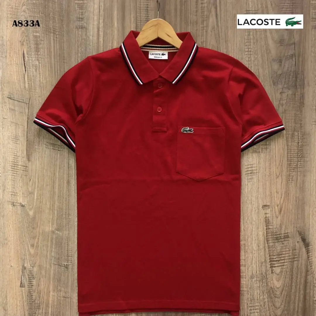Lacost e Premium Polo Tshirt with Pocket (Red)