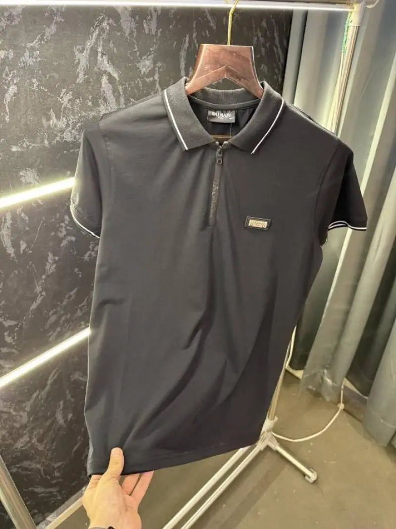 Balmai n Paris Designer Polo T-Shirt Black - 241