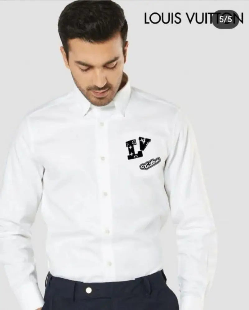 Louis Vuitto_n Store article shirt with OG Box packing Blue