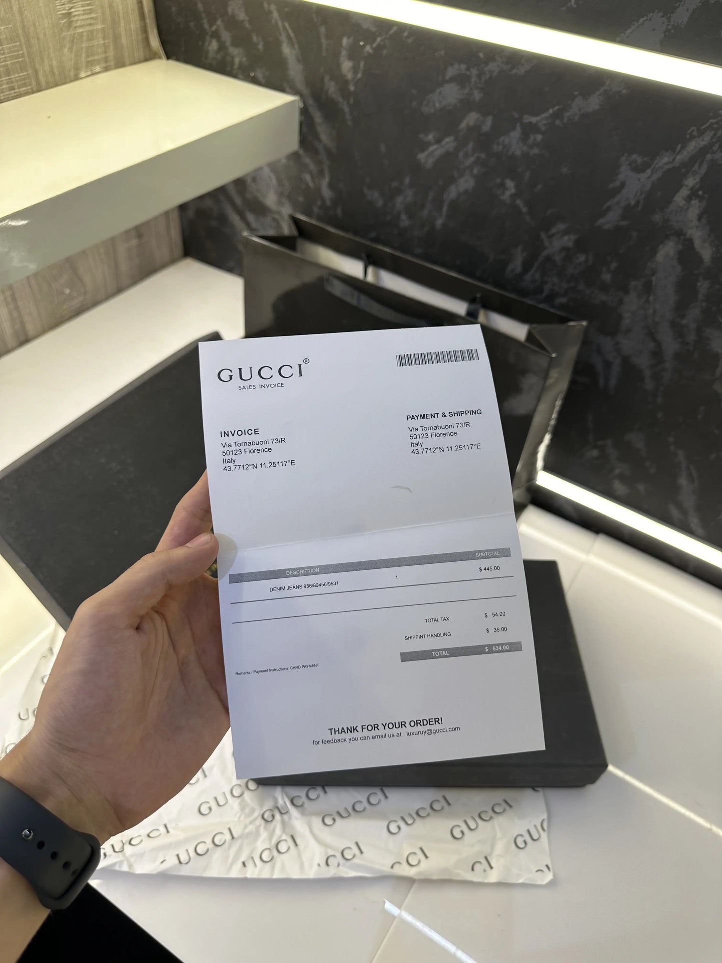 Gucc i Premium Shirt with Original Packing Black