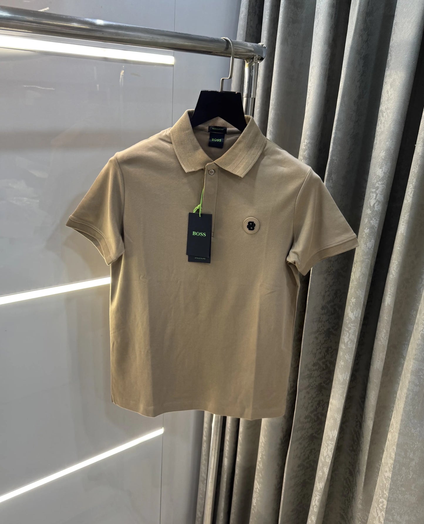 Copy Hugo B0_ss Beige Premium Polo T-Shirt