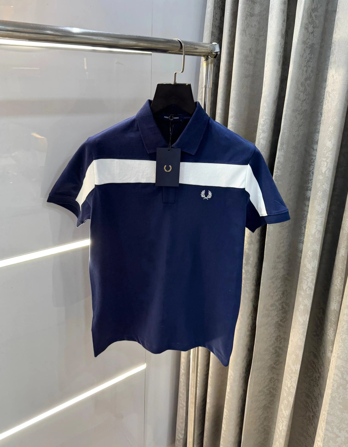 Fredperry Navy Blue Logo Work Premium Polo T-Shirt