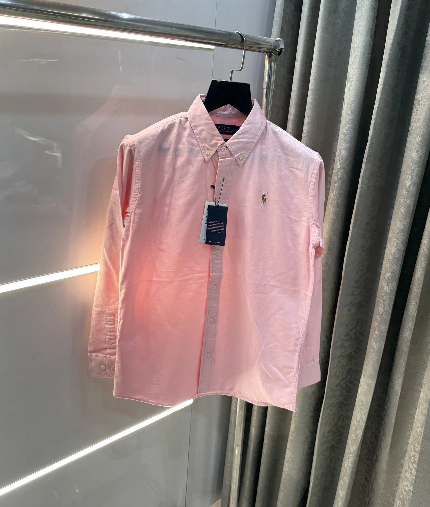 Ralph Lauren Pink Embroidery Logo Classic Shirt