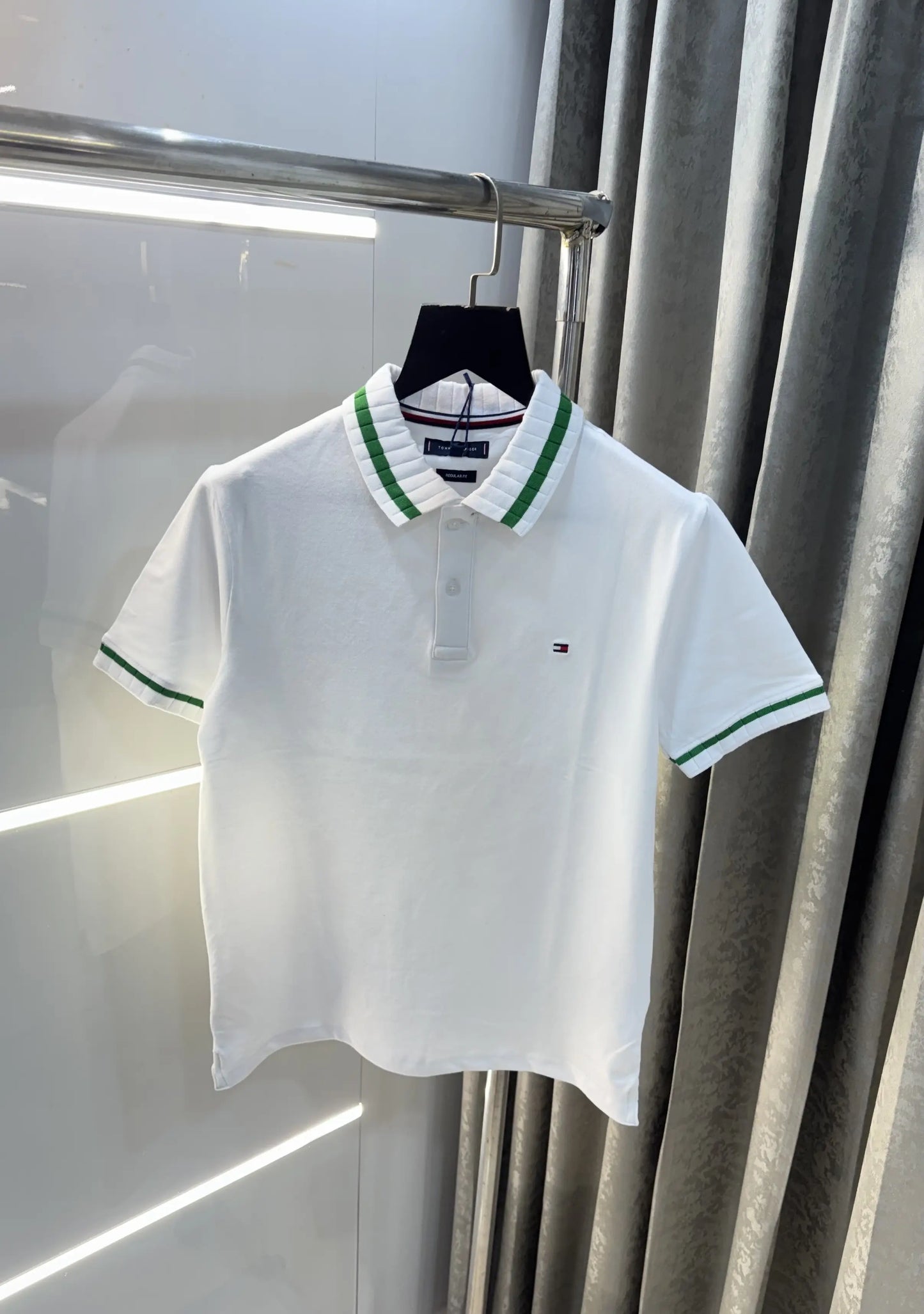 Tommy Hilfiger White Logo Work Premium Polo T-Shirt