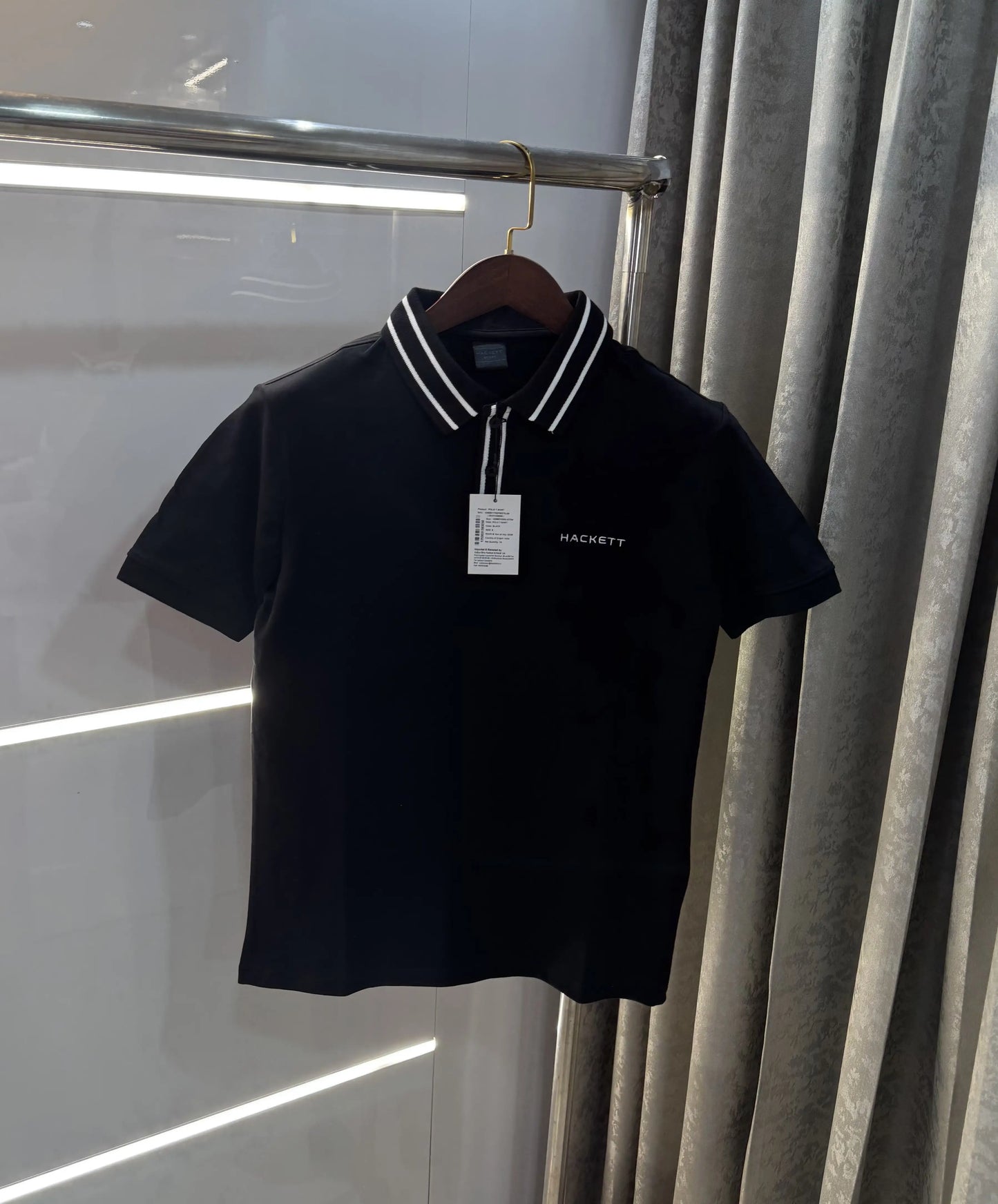 Hacket Black Logo Work Premium Polo T-Shirt