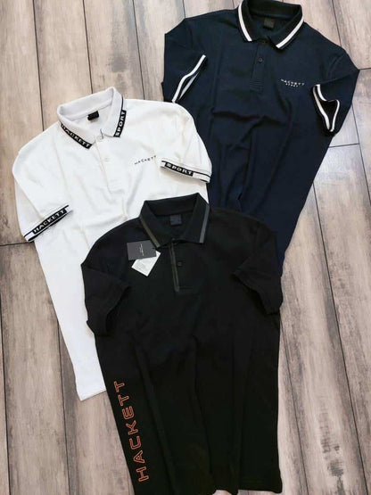 Hacket Black Designer Premium Polo T-Shirt