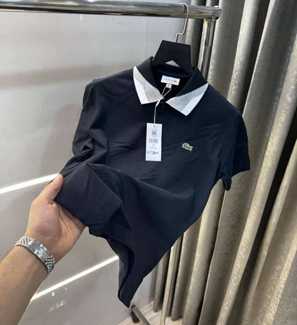 Lacost e Navy Blue Logo Work Premium Polo T-Shirt