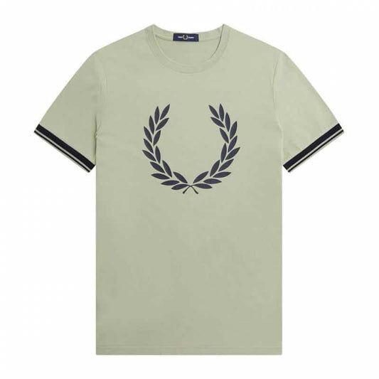 Fredperry Green Logo Print Imported T-Shirt