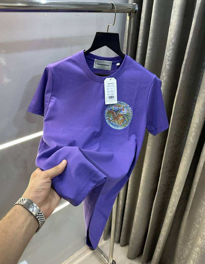 Casablanc a Purple Logo Print Imported T-Shirt