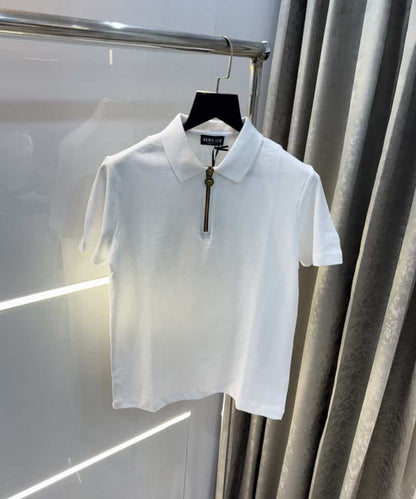 Versac e Couture White Zip Imported Polo T-Shirt