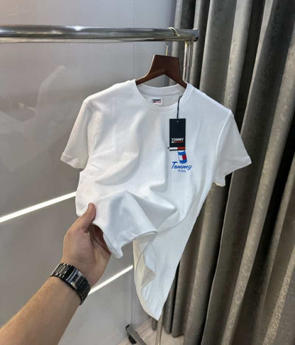 Tomm y Hilfiger White Printed Premium T-Shirt