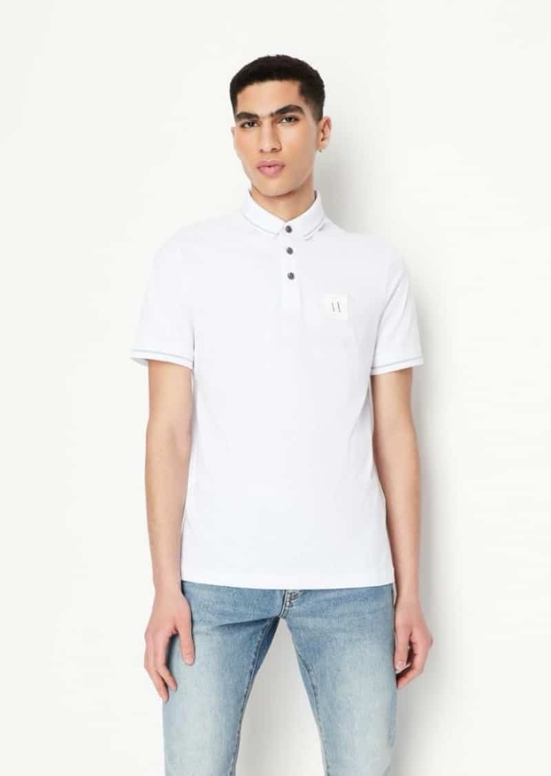 Arman i Exchange White Embroidery Patch Logo Premium Polo T-Shirt