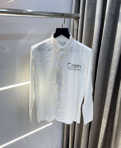 Calvi n Klein White Logo Print Premium Shirt
