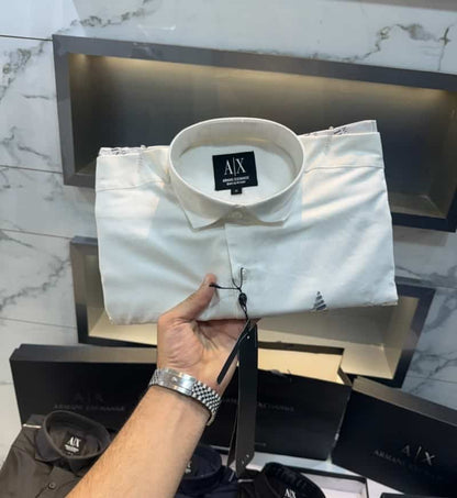 Arman i Exchange White Logo Print Shirt With Premium Box Packing And Carry Bag
