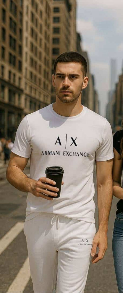 Arman i Exchange White Logo Print Imported Tracksuit With Carry Bag