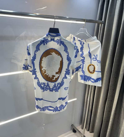 Versac e Couture White Printed Imported Cord Set