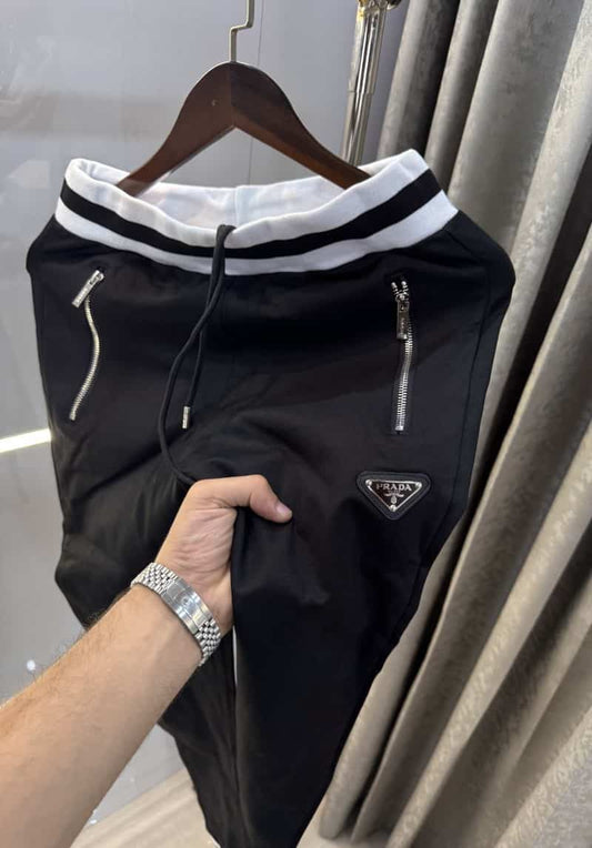 Prad a Milano Black Steel Logo Designer Imported Premium Tracksuit