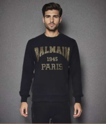 Balmai n Paris Black Logo Print Premium Sweatshirt