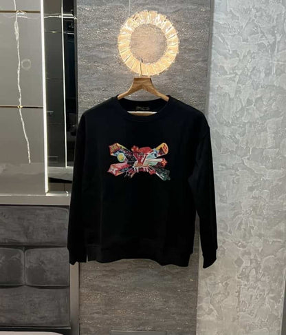 Loui s Vuitton Black Logo Print Imported Pull Over