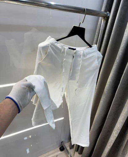 Ralp  Lauren  White Premium Pure Linen Trousers