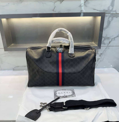 Gucc i Black Limited Edition MonogRAm LuXury Travel Duffel Bag