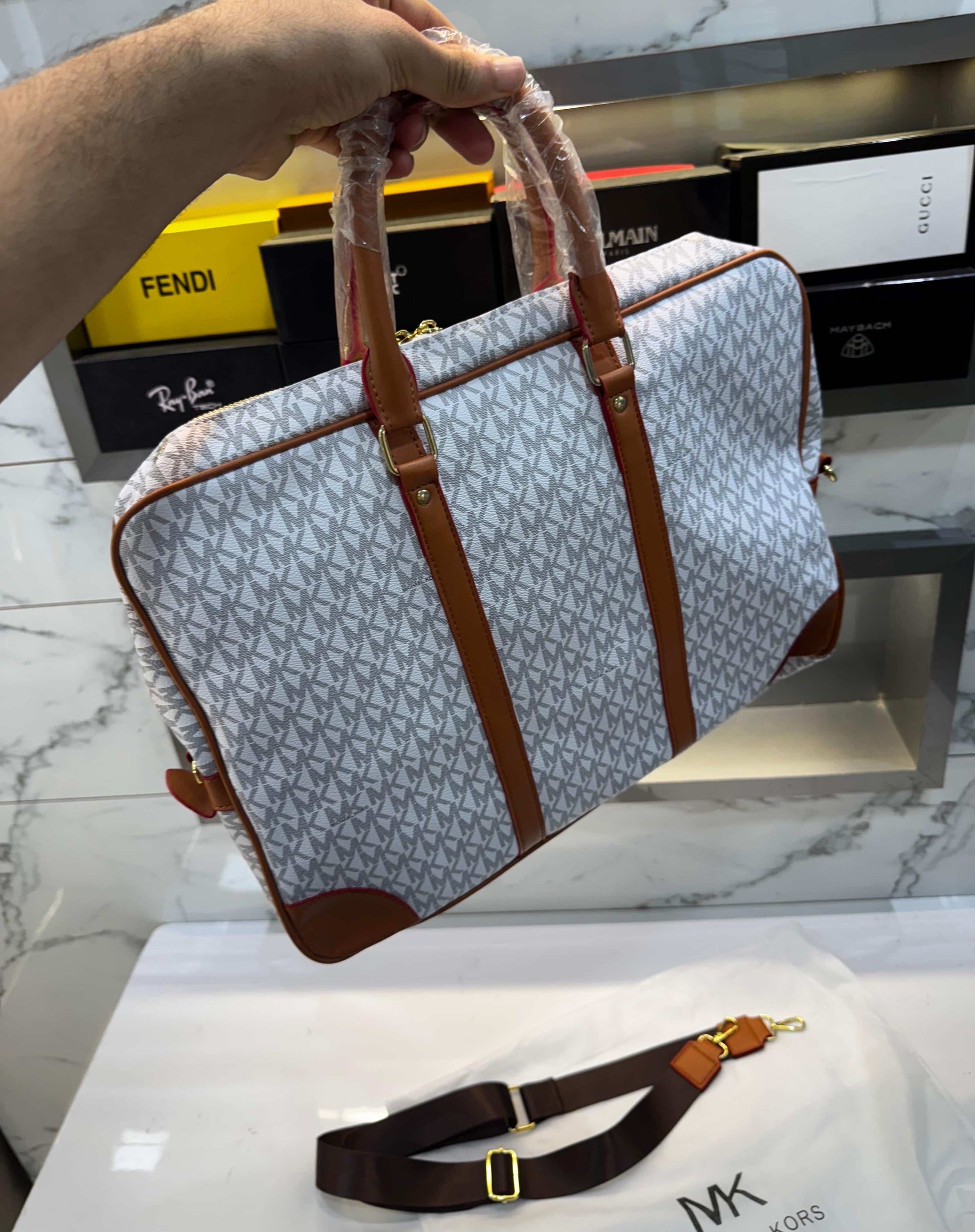 Michael  Kors Black MonogR@M! Lu..X..ury Laptop Bag