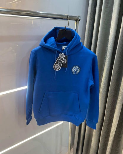 Chrome  Hearts Black Embroidery Logo Imported Hoodie