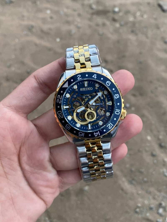 Seiko Automatic gold tutone Blue