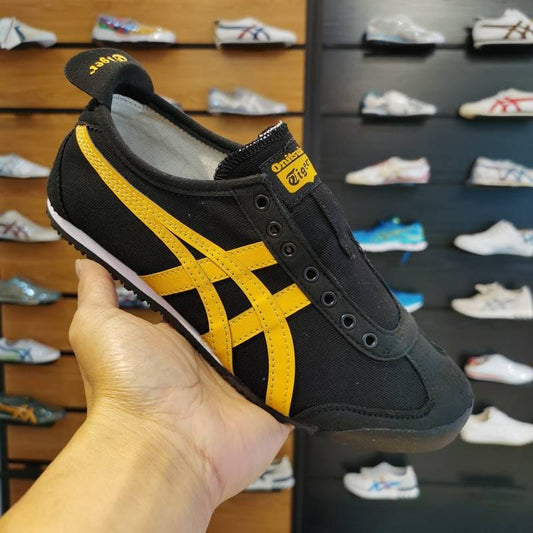 Onitsuka Tiger MeXico 66 Slip On Black Yellow Sneakers For Mens (D-1768)