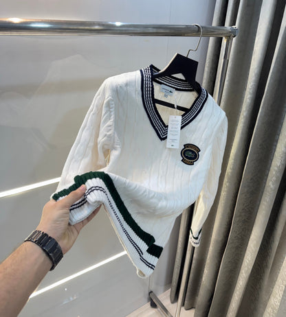 Lacost e White Imported Knitted Pull Over