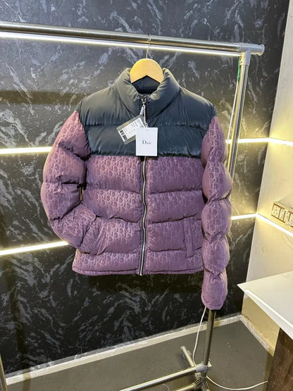 Christian Dio_r premium puffer jacket Maroon