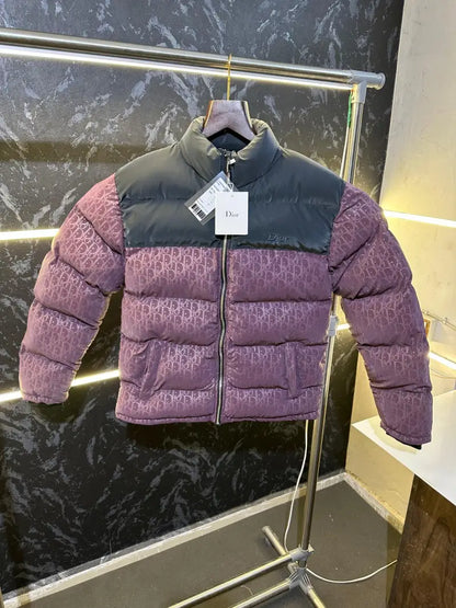 Christian Dio_r premium puffer jacket Maroon
