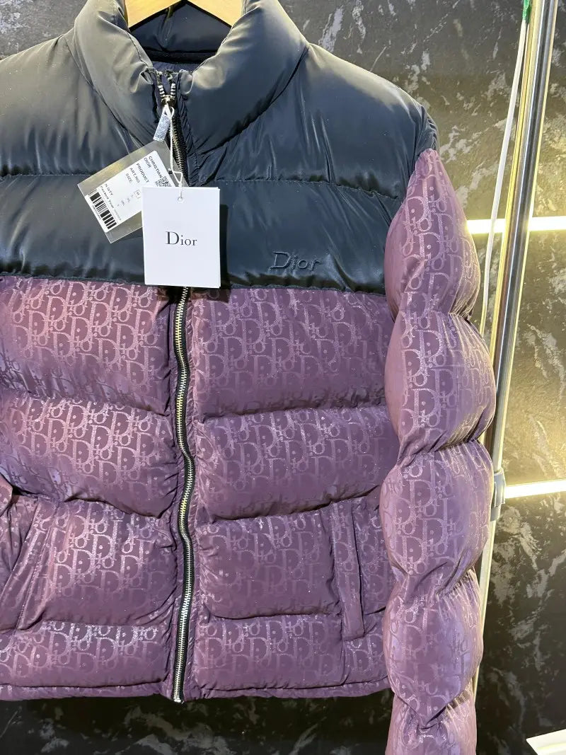 Christian Dio_r premium puffer jacket Maroon