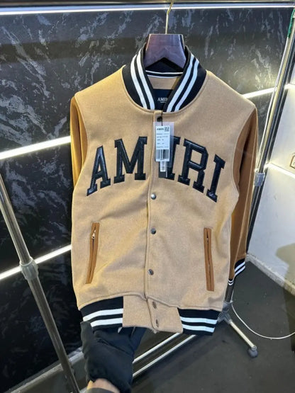 AMIR_I PREMIUM VARSITY JACKET BROWN