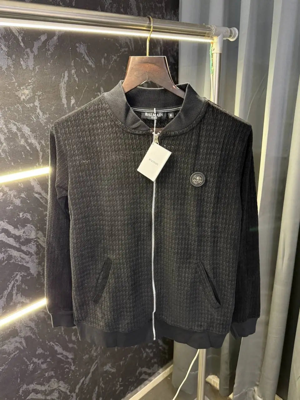 Balmai n Paris Knitted Zipper Jacket (Black)