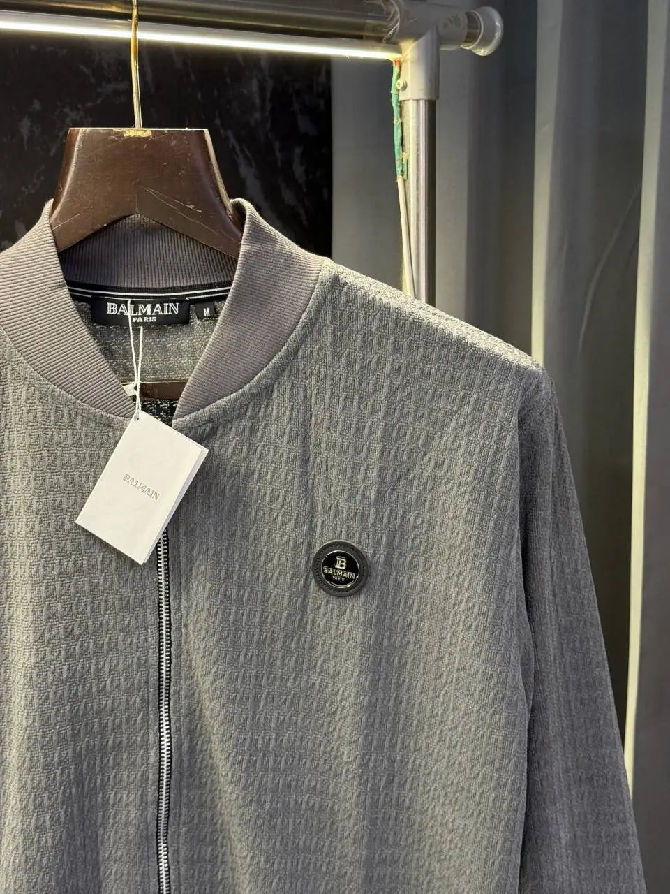 Balmai n Paris Knitted Zipper Jacket (Grey)