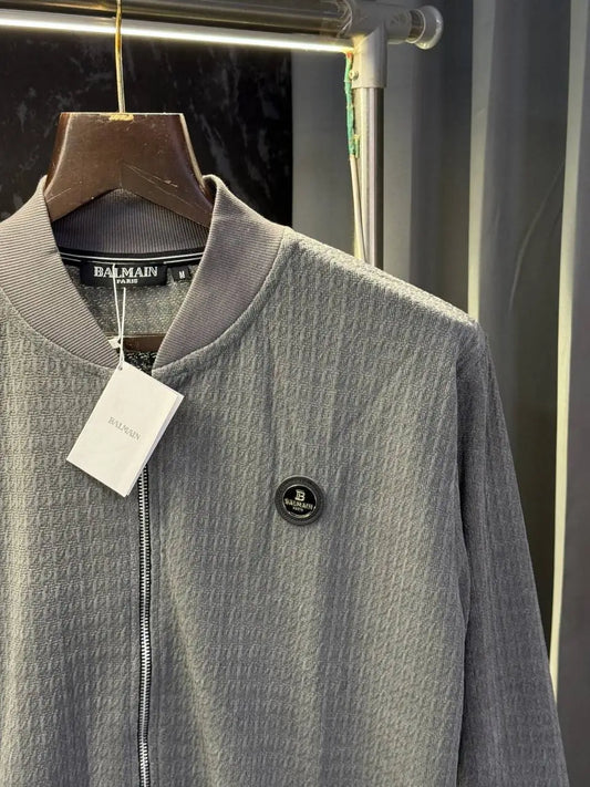 Balmai n Paris Knitted Zipper Jacket (Grey)