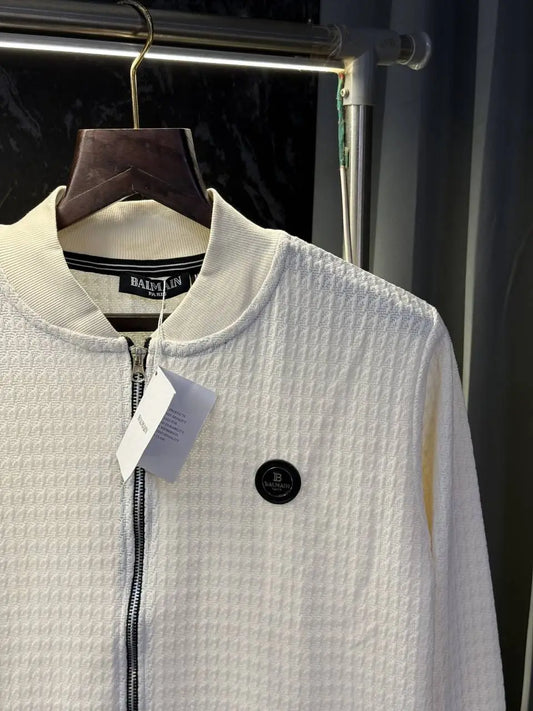 Balmai n Paris Knitted Zipper Jacket (Cream)