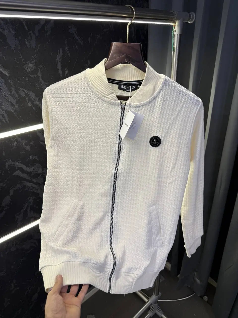Balmai n Paris Knitted Zipper Jacket (Cream)