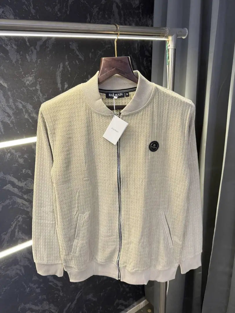 Balmai n Paris Knitted Zipper Jacket (Cream)
