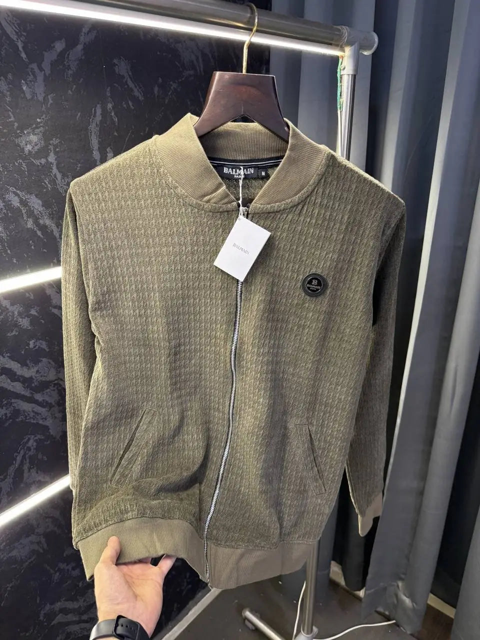 Balmai n Paris Knitted Zipper Jacket (Green)