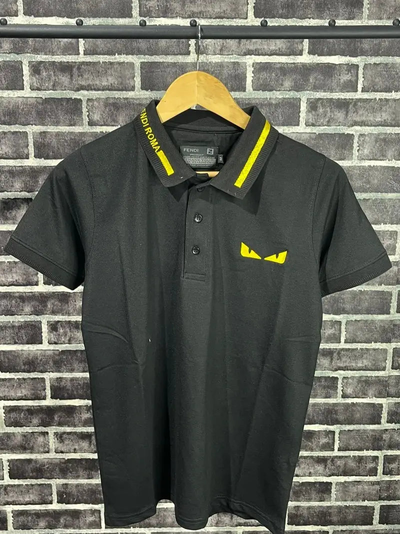 FENDI ROMA PREMIUM POLO TSHIRT black