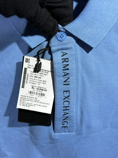 Emporio Armani Premium Polo Tshirt Sky Blue - (126)