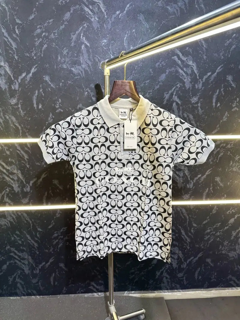 Coach Monogram Premium Polo TShirt Grey