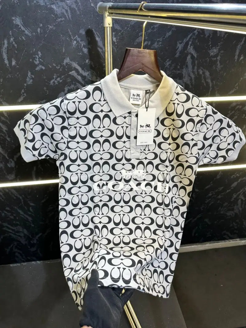 Coach Monogram Premium Polo TShirt Grey