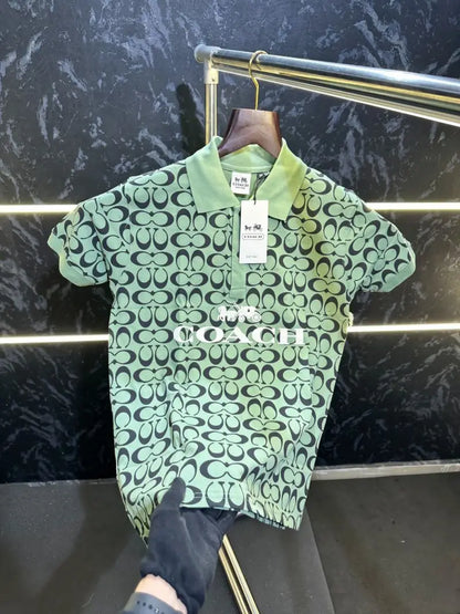 Coach Monogram Premium Polo Tshirt Green