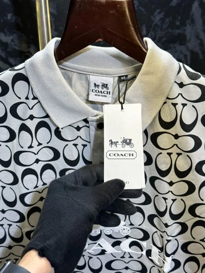 Coach Monogram Premium Polo TShirt Grey