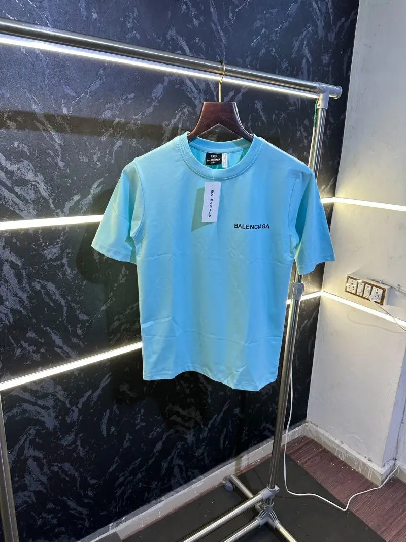 Balenciaga Round Neck Oversize Tshirt Blue