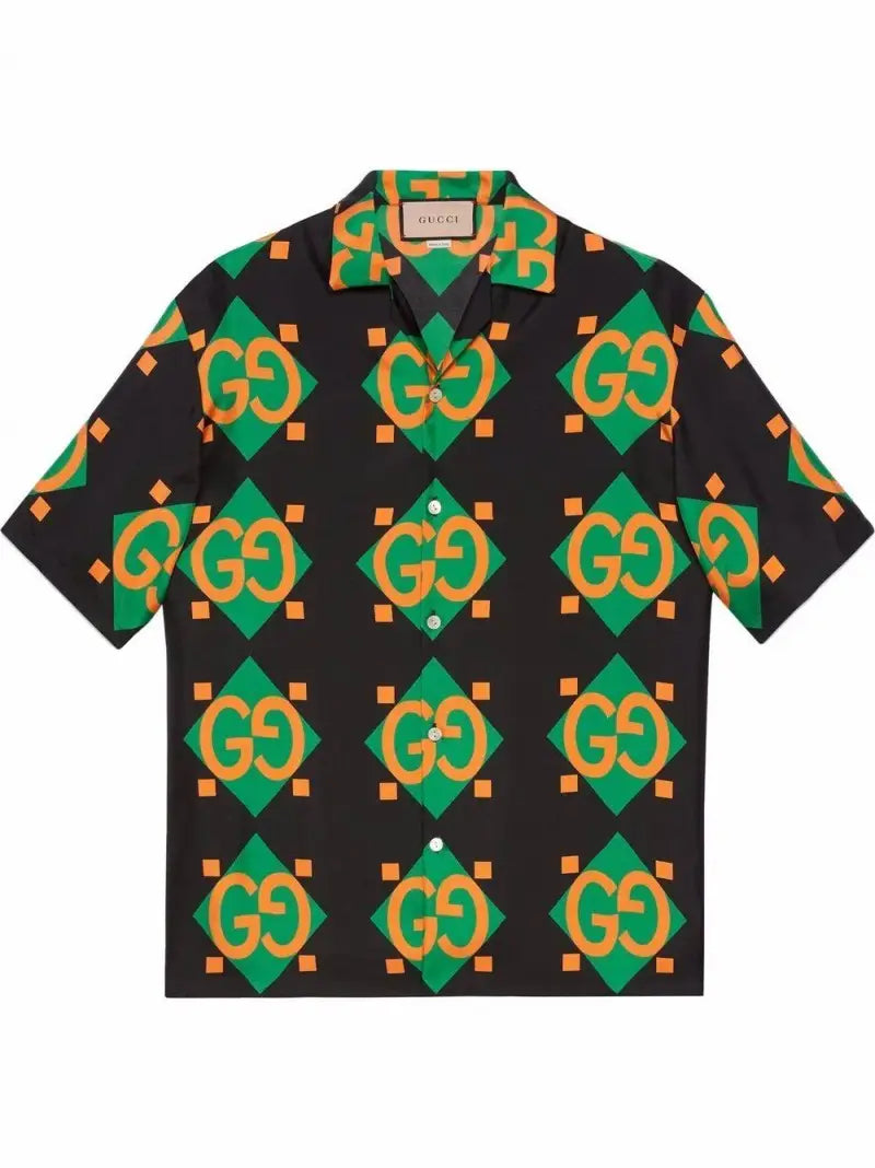 Gucc_i Geometric Bowling Print Shirt Store Article