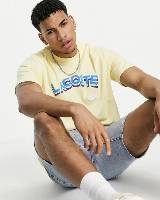 Lacostte Premium Round Neck Tshirt Yellow Store article